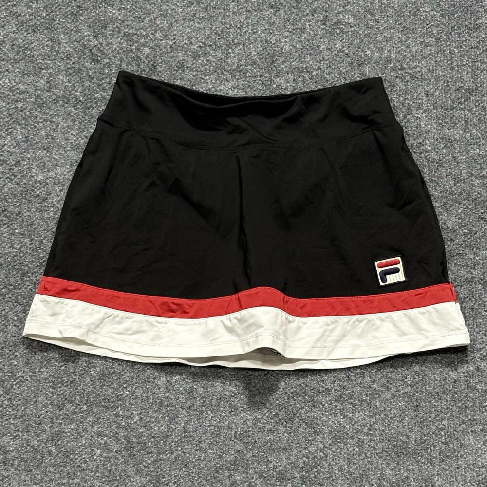 Fila Skort Skirt Womens Small Black Red White Tennis Athletic Built-In Shorts